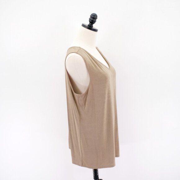 Chico's Green 3 XL Sleeveless V-Neck Stretch Blouse Top - Picture 6 of 7